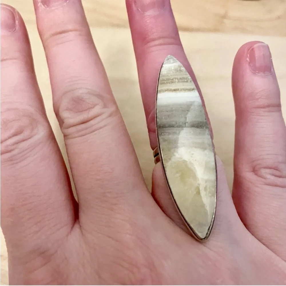 Laguna Lace Agate Gemstone Ring Size 6 - Picture 8 of 10